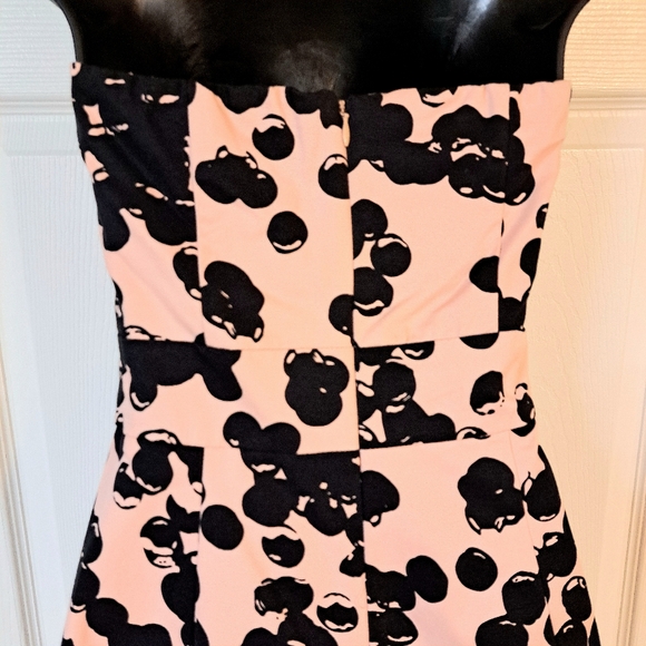 The Limited Pale Pink with Black Bubbles Strapless Dress - Picture 5 of 8